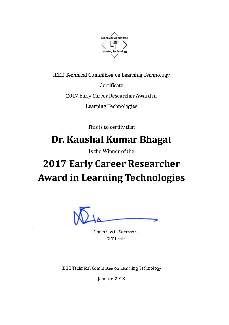 IEEE TCLT Early Career Researcher Award